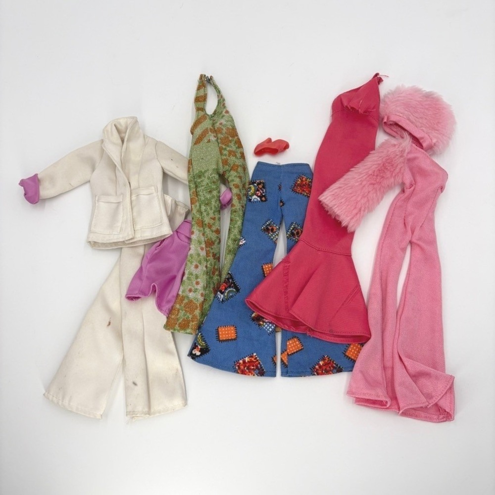 Vintage 1976 Mego CHER Doll Clothing Lot 70s Disco Outfits Fair Condition